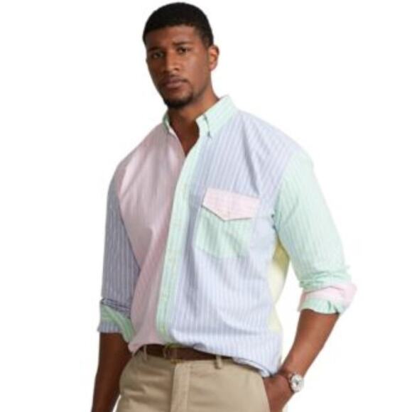Polo Ralph Lauren Oxford Stripe Fun Shirt Multicolor 3XB - Picture 1 of 6